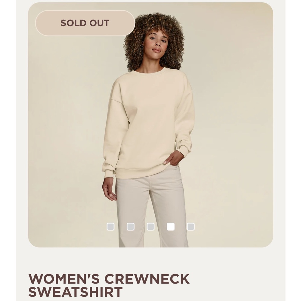 Nuuds crewneck sweatshirt size small color bone